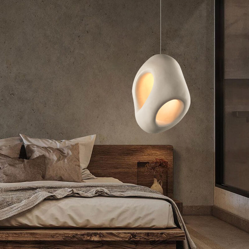 Lámpara colgante de 1 luz de escultura de poliestireno con forma especial creativa minimalista japonesa 