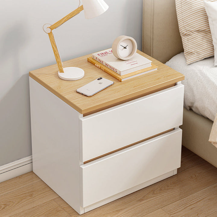 Modern Minimalist Rectangular MDF Nightstand 2/3 Drawer For Bedroom