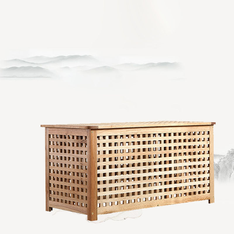 Traditioneller japanischer kubischer quadratischer rechteckiger Holz-Metall-Couchtisch mit 1 Ablage für das Wohnzimmer 