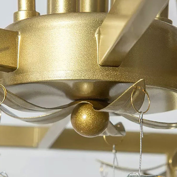 Lustre Moderne Carré en Acrylique et Fer avec Cristaux 4/8 Lumières pour Salon 