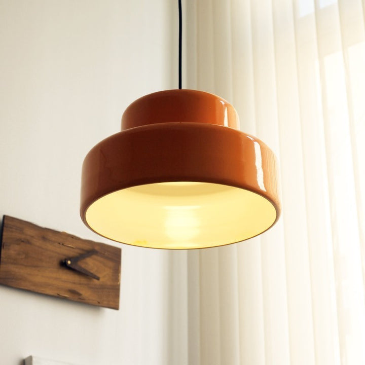 Zeitgenössische skandinavische Doppelrunde Pendelleuchte aus Eisen mit 1 Licht für Wohnzimmer 