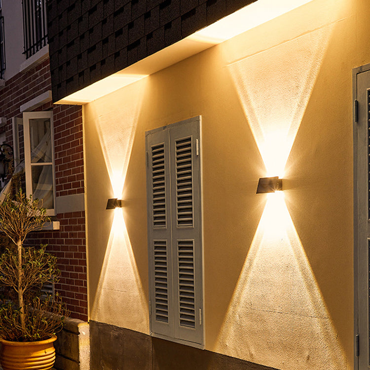 Applique Murale Extérieure Moderne Minimaliste Solaire Étanche Rectangle ABS LED Pour Jardin 