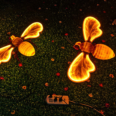 Moderne Art Deco Wasserdichte ABS Kunststoff Bee LED Landschaft Beleuchtung Im Freien Licht Für Garten