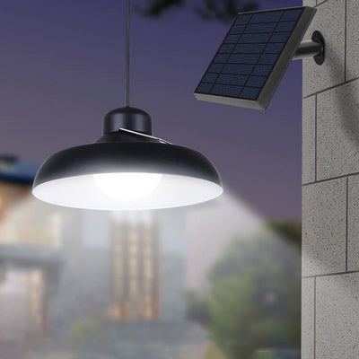 Solar Power Simple Dome Remote Control LED Outdoor Waterproof Hanging Light