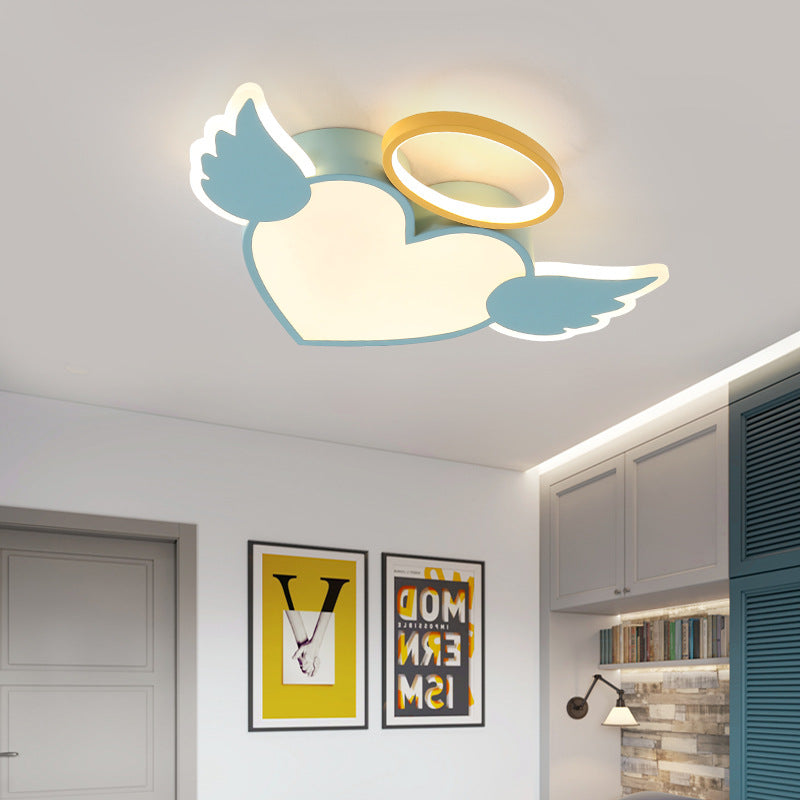 Les enfants créatifs contemporains adorent les ailes en aluminium fer acrylique silicone LED plafonnier pour chambre 