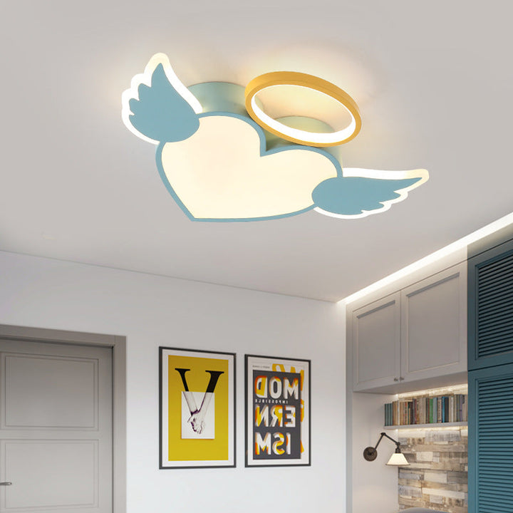 Les enfants créatifs contemporains adorent les ailes en aluminium fer acrylique silicone LED plafonnier pour chambre 
