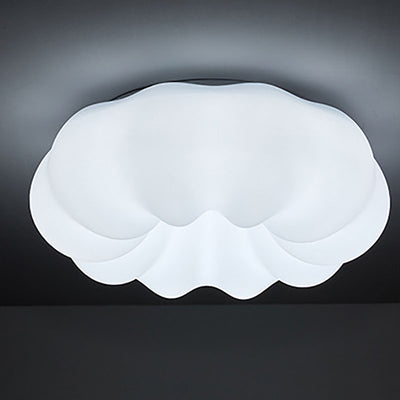 Modern Simplicity Pumpkin PE Shade Hardware LED Flush Mount Ceiling Light For Bedroom