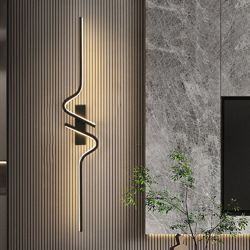 Zeitgenössische kreative Streifen Aluminium Silikongel LED Wandleuchte Lampe für Wohnzimmer 