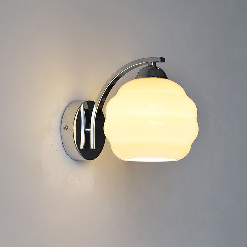 Modern Simplicity Iron Glass Round Ball 1-Light Wall Sconce Lamp For Hallway