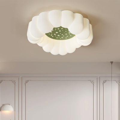 Zeitgenössische nordische Wolken-Stern-runde Eisen-ABS LED-Unterputz-Deckenleuchte für Schlafzimmer 