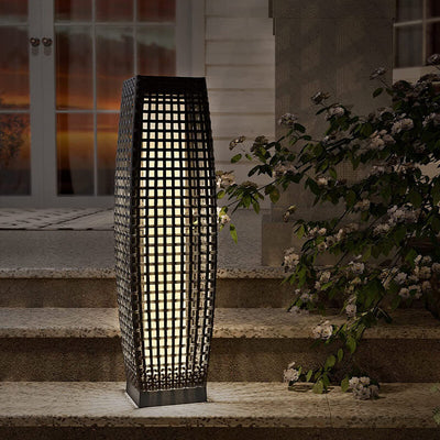 Solar Modern Minimalist Cylinder Openwork LED Outdoor Landscape Light