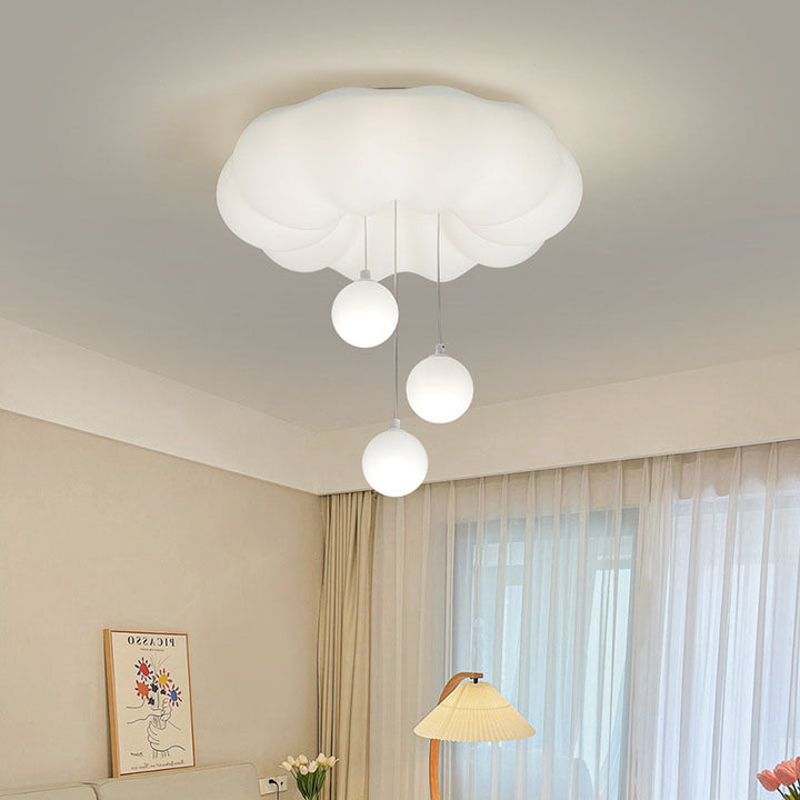 Moderne minimalistische Wolken sphärische Bogen Eisen Kunststoff LED Unterputz Deckenleuchte für Schlafzimmer 