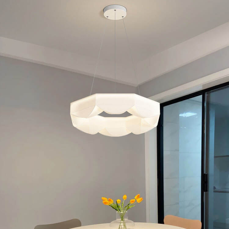 Lámpara colgante LED de hierro forjado con polígono blanco creativo nórdico 