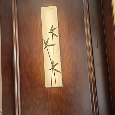 Applique murale LED traditionnelle en cuivre chinois marbre cubique feuille de bambou fleur de lotus ginkgo biloba pour chevet 