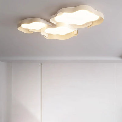 Plafonnier LED en forme de vague en fer PE de simplicité moderne pour salon 