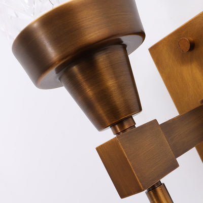 Lampe murale à un feu en verre de cuivre sculpté en cylindre traditionnel français pour salon 