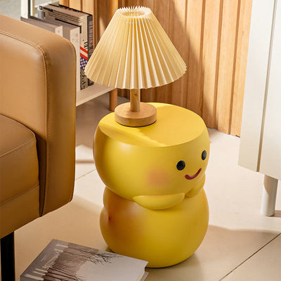 Table d'extrémité en résine au design contemporain de pastèque et de pêche pour salon 