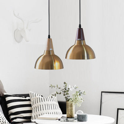 Zeitgenössische Einfachheit Eisen Halbkreis Schatten 1-Licht Pendelleuchte für Wohnzimmer 