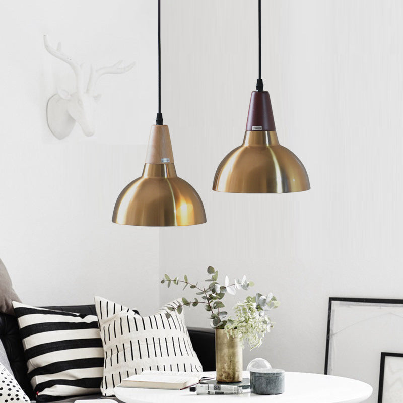 Zeitgenössische Einfachheit Eisen Halbkreis Schatten 1-Licht Pendelleuchte für Wohnzimmer 