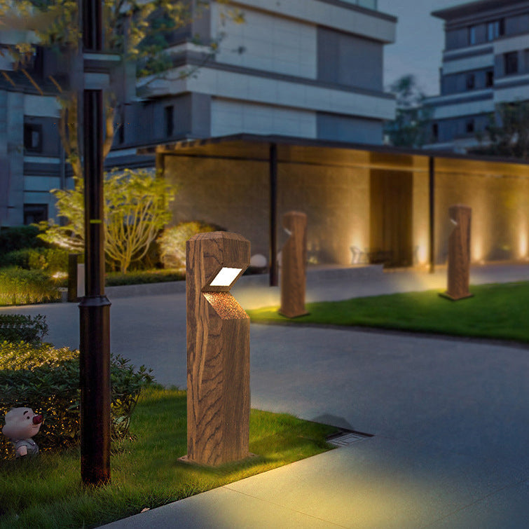 Luz LED para paisaje de columna irregular de aluminio y acero impermeable chino tradicional para jardín 