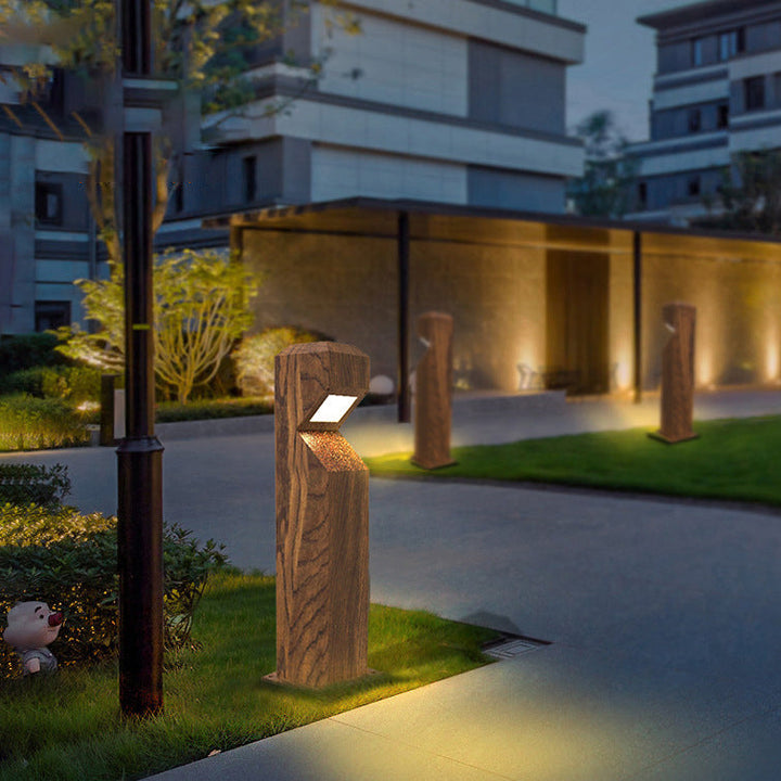 Luz LED para paisaje de columna irregular de aluminio y acero impermeable chino tradicional para jardín 