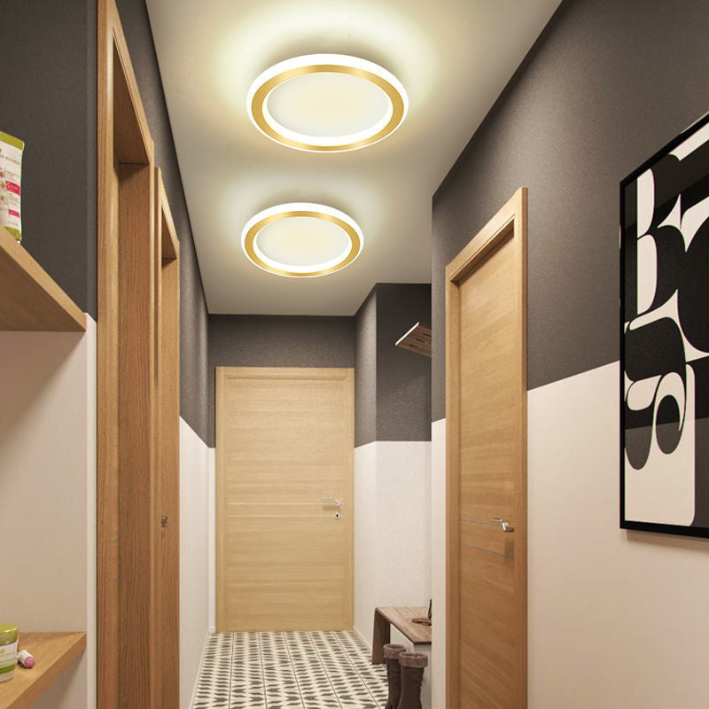 Plafonnier LED en fer géométrique nordique contemporain pour couloir 