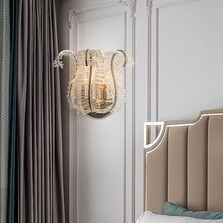 Zeitgenössische kreative Glas Bananenblatt Eisenrahmen 3-Licht Wandleuchte Lampe für Wohnzimmer 