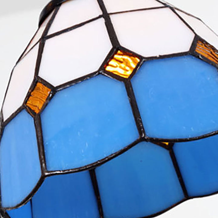 Zeitgenössischer Küstenkronleuchter aus konischem Eisenharz und Buntglas mit 10 Lichtern für das Wohnzimmer 