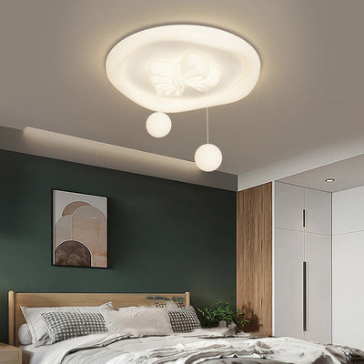 Zeitgenössische kreative Kinder Runde Bogen Orb Eisen gerollt Kunststoff LED Unterputz Deckenleuchte für Schlafzimmer 