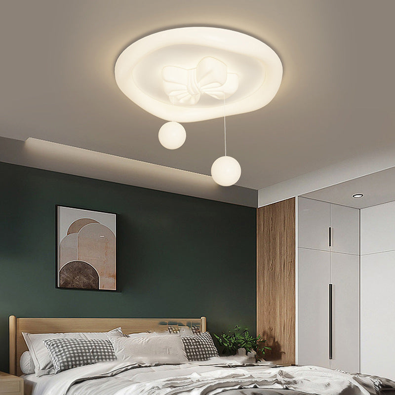 Zeitgenössische kreative Kinder Runde Bogen Orb Eisen gerollt Kunststoff LED Unterputz Deckenleuchte für Schlafzimmer 