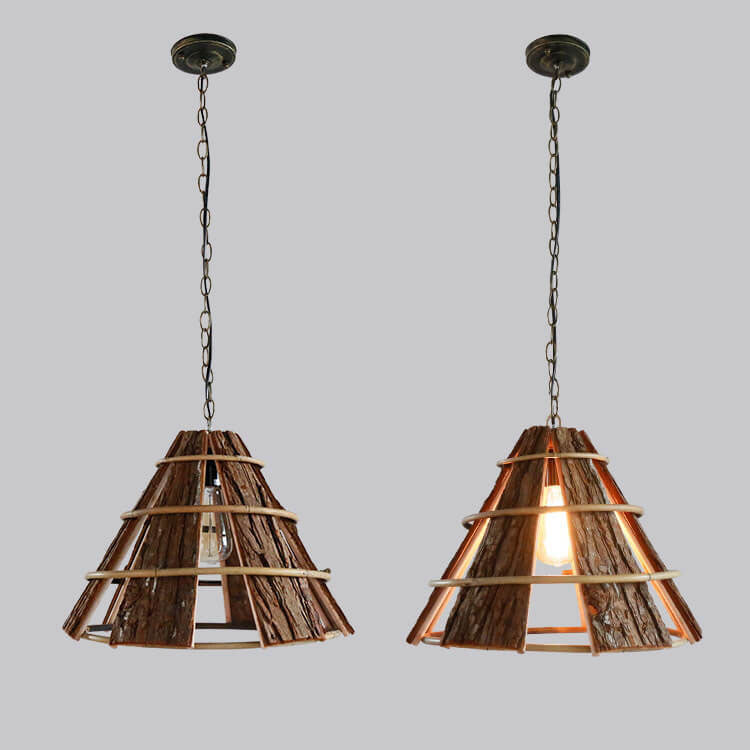 Moderne kreative minimalistische Rattan Grobe Rinde Horn 1-Licht Pendelleuchte 