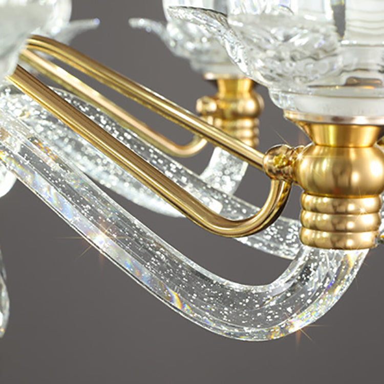 Applique murale traditionnelle en cristal français avec fleur en cristal, matériel en verre, 1/2 lumières pour salon 