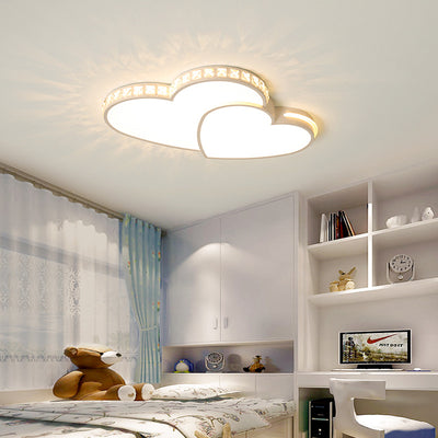 Plafonnier LED en cristal acrylique et fer minimaliste moderne pour chambre à coucher 