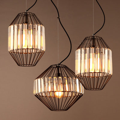 Industrial Personality Iron Cage Shaped 1-Light Pendant Light