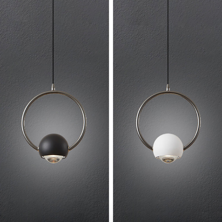 Lustre LED Suspendu Cercle en Aluminium Nordique Contemporain avec Anneau Élévateur pour Chambre 