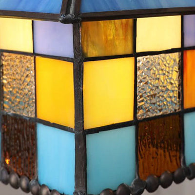 Tiffany Kreatives Buntglas-Haus 1-Licht Pendelleuchte 