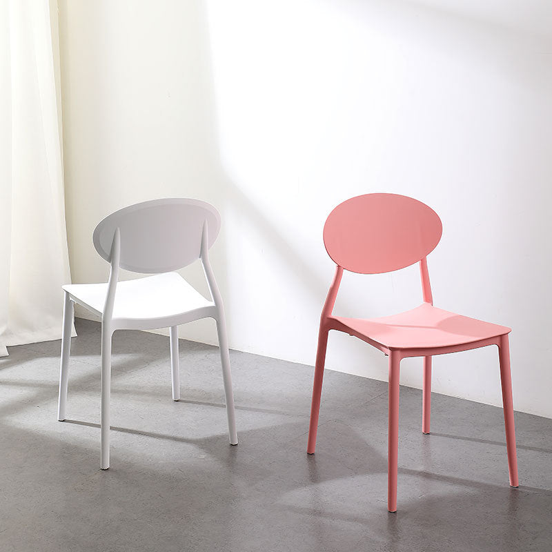 Contemporary Nordic Square PP Dining Chair Backrest Armless For Dining Room