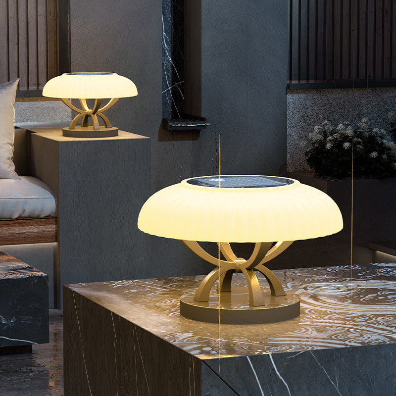Lampe de paysage LED contemporaine en acier inoxydable étanche PE design champignon pour patio extérieur 
