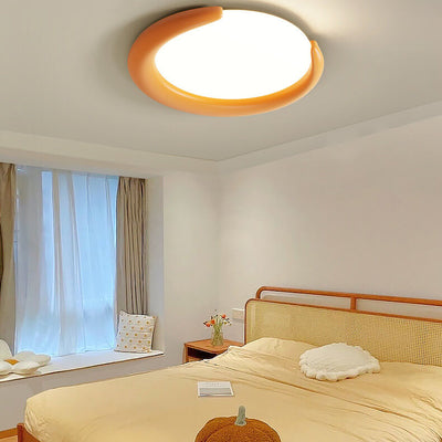 Plafonnier LED rond en forme de croissant de lune nordique 