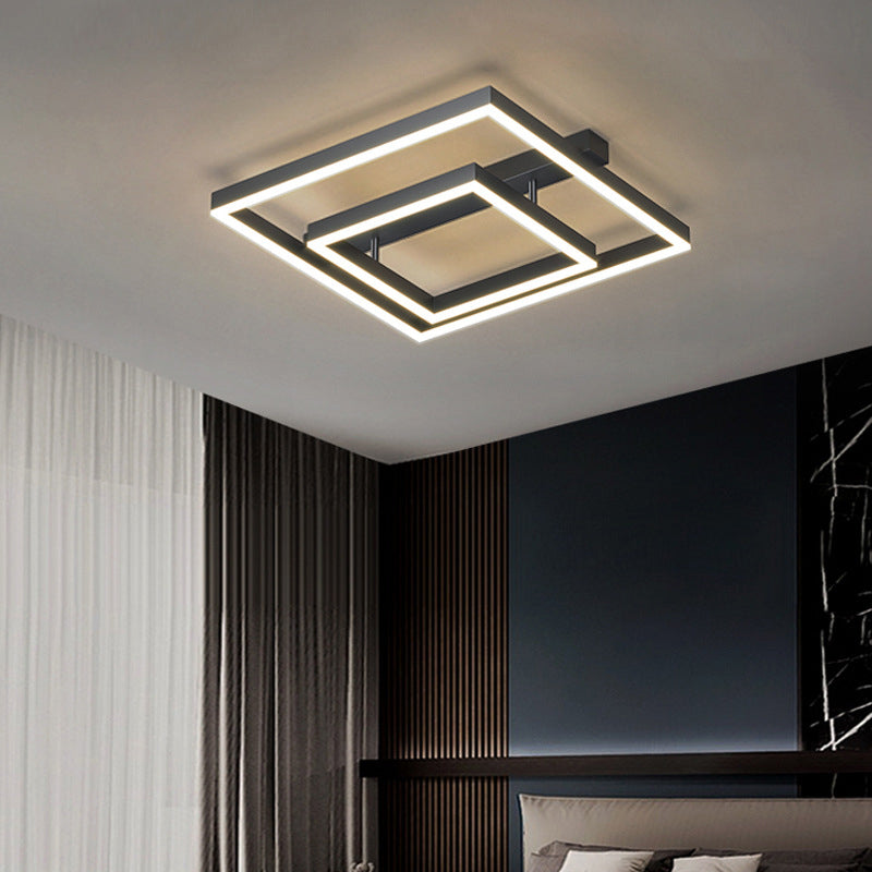 Lumière de plafond LED encastrée moderne minimaliste géométrique carré cercle ligne en aluminium pour salon 