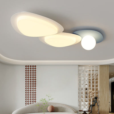 Moderne minimalistische unregelmäßige runde Kombination Eisen Acryl LED Unterputz Deckenleuchte für Wohnzimmer 