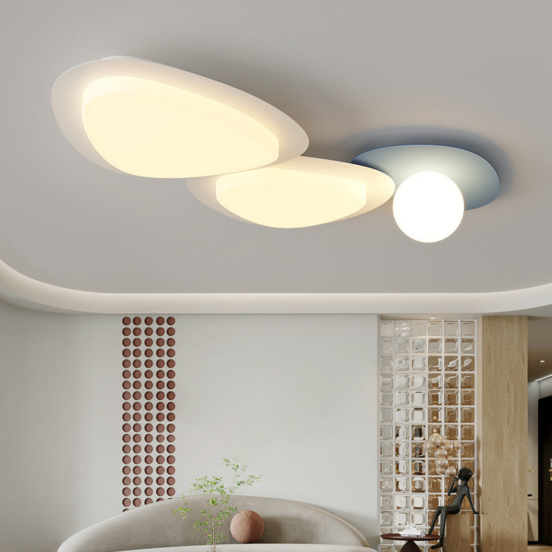 Moderne minimalistische unregelmäßige runde Kombination Eisen Acryl LED Unterputz Deckenleuchte für Wohnzimmer 