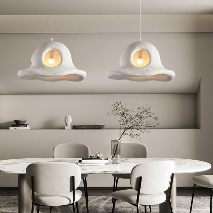 Moderner minimalistischer Wabi-Sabi-Stil Harz Hut 1-Licht Pendelleuchte 