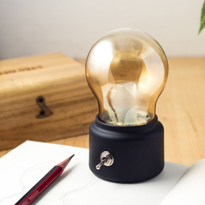 Lampe de table LED USB ABS avec ampoule rétro contemporaine pour chambre 