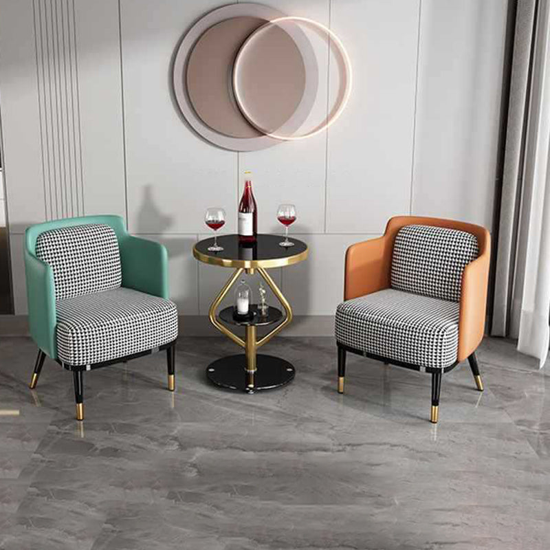 Zeitgenössischer nordischer runder Lutscher-Glas-Edelstahl-Beistelltisch 2-stufig für das Wohnzimmer 
