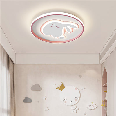Contemporáneo Creativo Conejo de Dibujos Animados Hierro Acrílico LED Luz de Techo para Niños para Dormitorio 