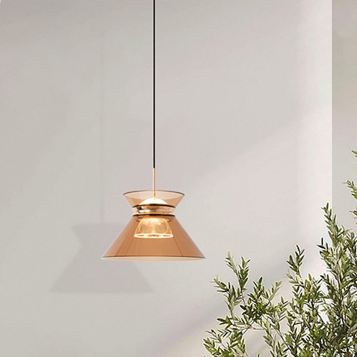 Modern Simplicity Aluminum Acrylic Tapered Hourglass LED Pendant Light For Bedside