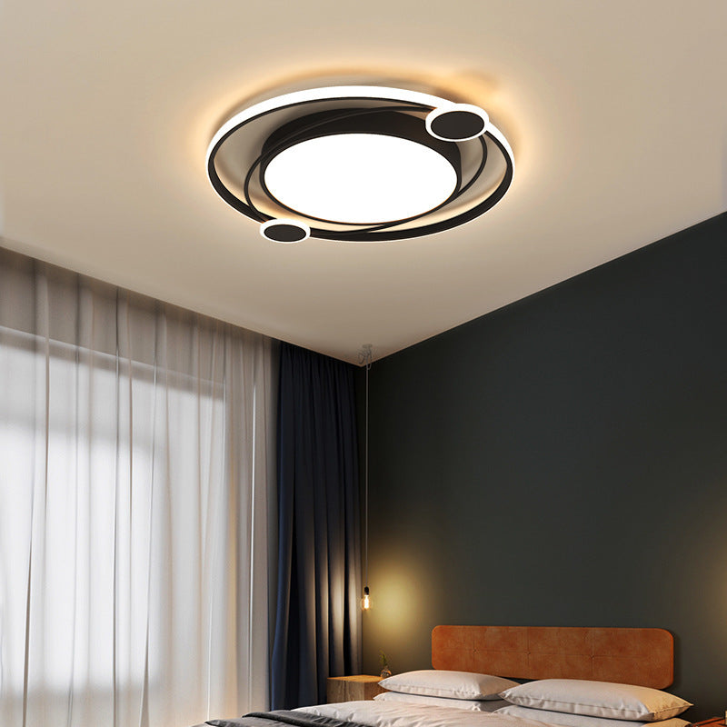 Plafonnier LED rond en fer acrylique de simplicité moderne pour chambre à coucher 