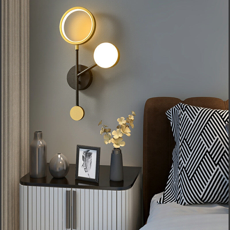 Modern Creative Aluminum Lamp Ring Acrylic LED Wall Sconce Lamp