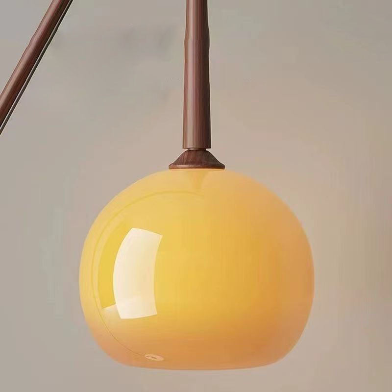 Traditional Vintage Orb Iron Glass 1-Light Standing Floor Lamp For Bedroom